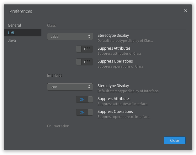 UML Preferences